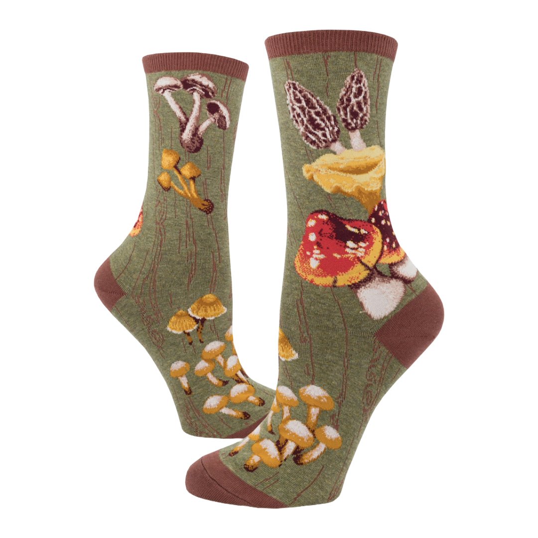 Mushroom Women's Crew Socks (Adult Medium - Women's Shoe Sizes 5 - 10)