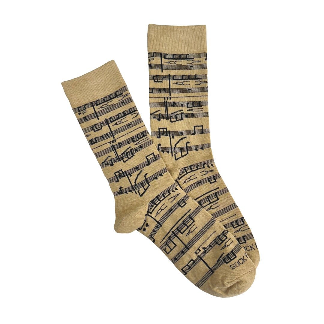 Music Note Pattern Socks from the Sock Panda (Adult Large - Men's Shoe Sizes 8 - 12)