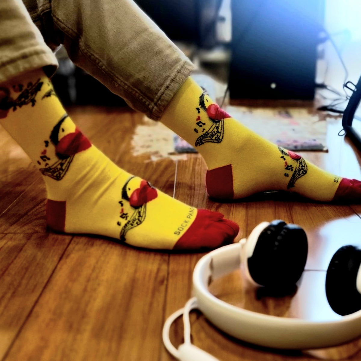 Musical Heartbeat Socks from the Sock Panda (Adult Large - Men's Shoe Sizes 8 - 12)