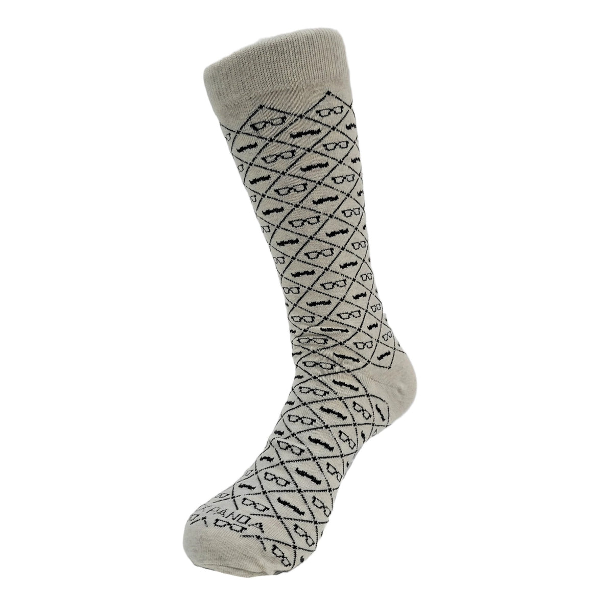 Mustaches and Glasses Argyle Pattern Socks (Adult Large - Men's Shoe Sizes 8 - 12)