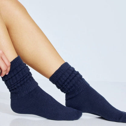 Navy Blue Slouch Socks from the Sock Panda