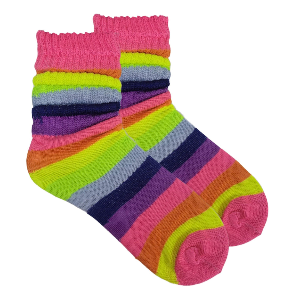 Neon Rainbow Slouch Socks (Adult Medium)
