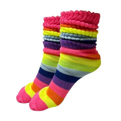 Neon Rainbow Slouch Socks (Adult Medium)