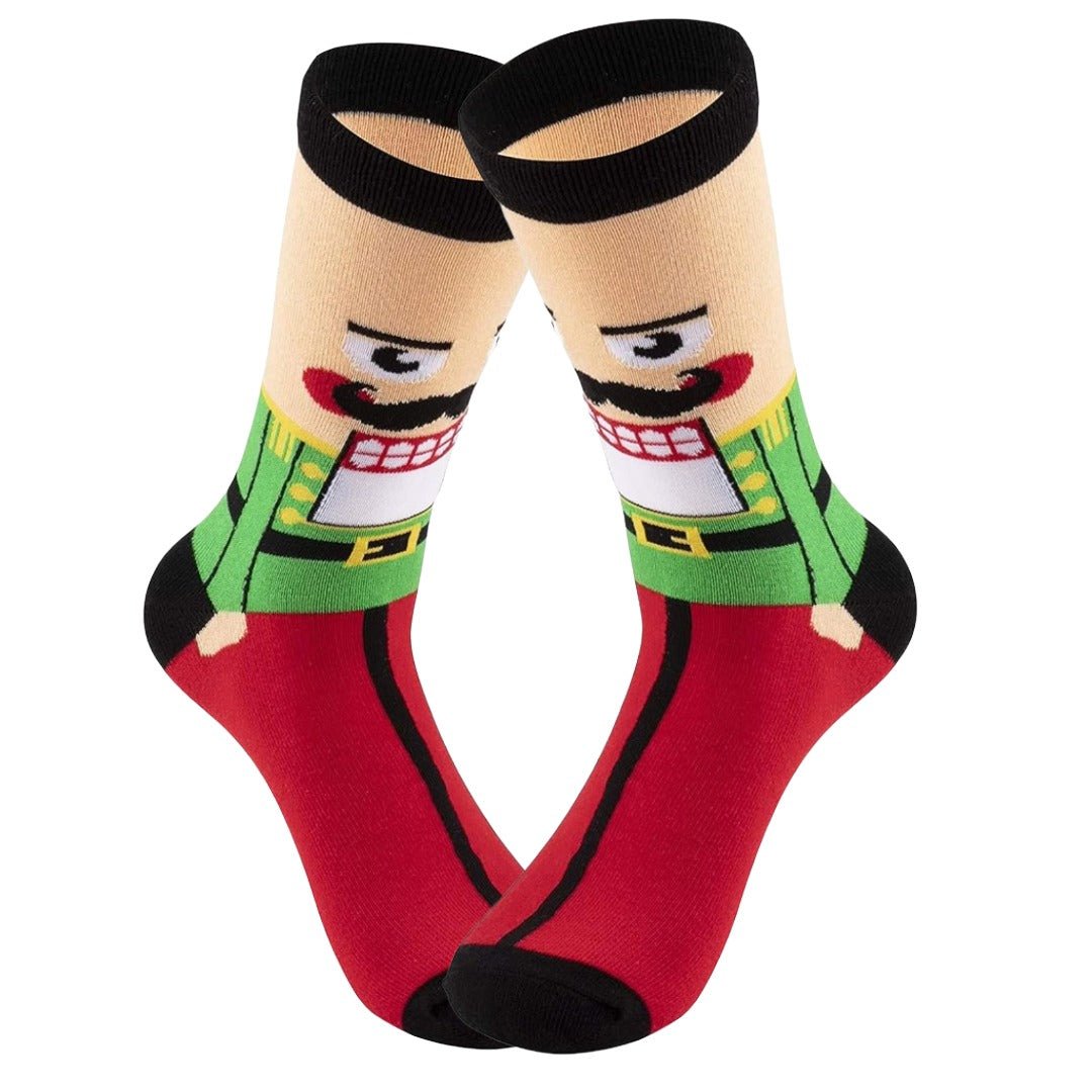 Nutcracker Christmas Crew Socks (Adult Large - Men's Shoe Sizes 8 - 12)