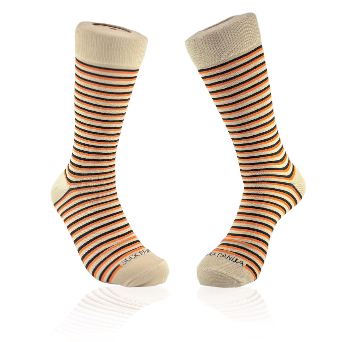 Orange and Black Stripes Socks from the Sock Panda (Adult Large)