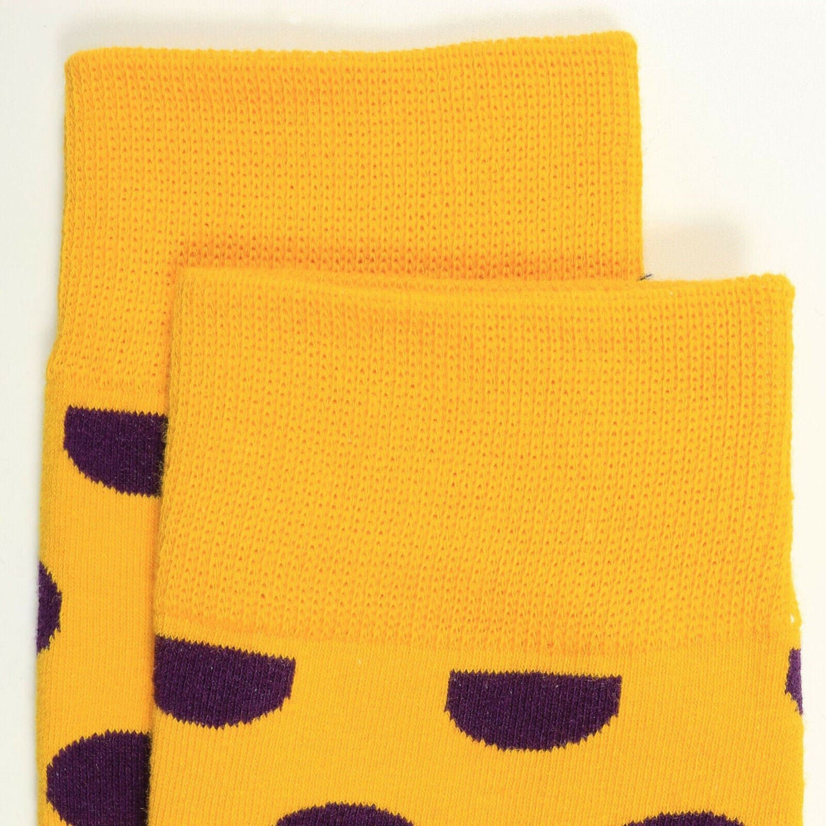 Orange (Gold Yellow) with Black Polka Dots Socks from the Sock Panda (Adult Large - Men's Shoe Sizes 8 - 12)
