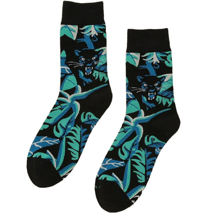 Panther in the Jungle from the Sock Panda (Adult Medium - Women's Shoe Sizes 5 - 10)