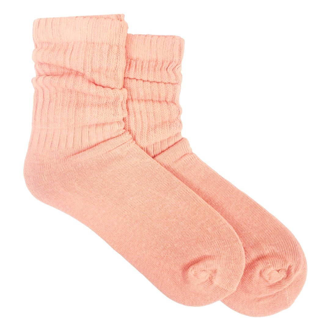 Peach Slouch Socks (Adult Medium - Women's Shoe Sizes 5 - 10)