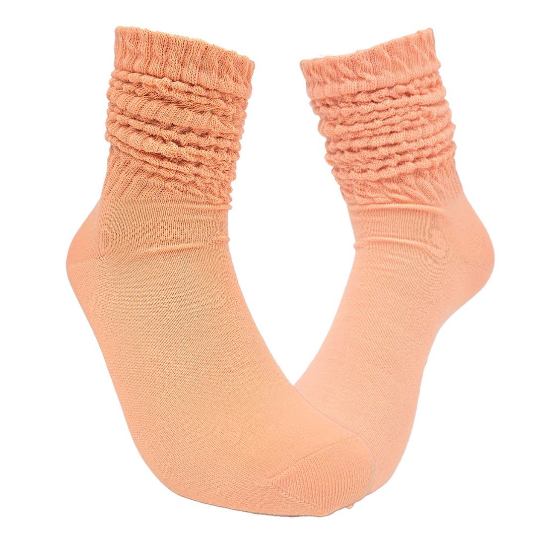 Peach Slouch Socks (Adult Medium - Women's Shoe Sizes 5 - 10)