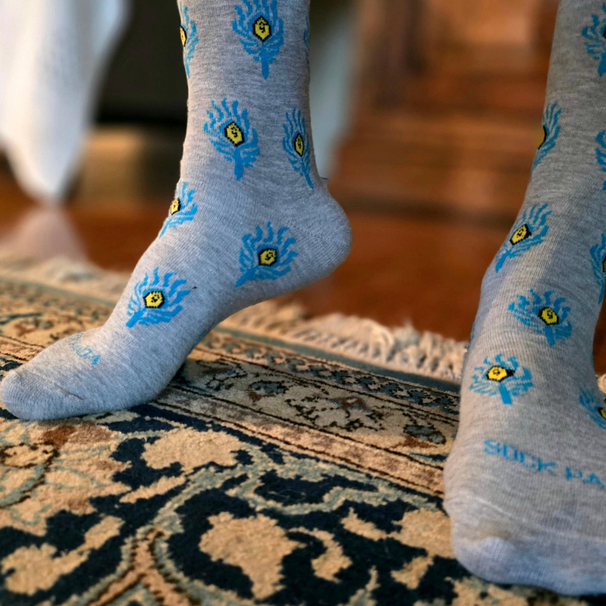 Peacock Feather Pattern Socks from the Sock Panda (Adult Medium - Women's Shoe Sizes 5 - 10)