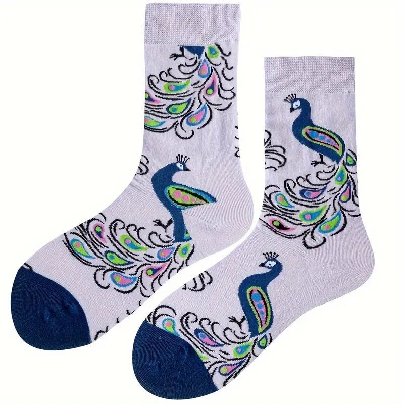 Peacock Socks from the Sock Panda (Adult Medium - Women's Shoe Sizes 5 - 10)