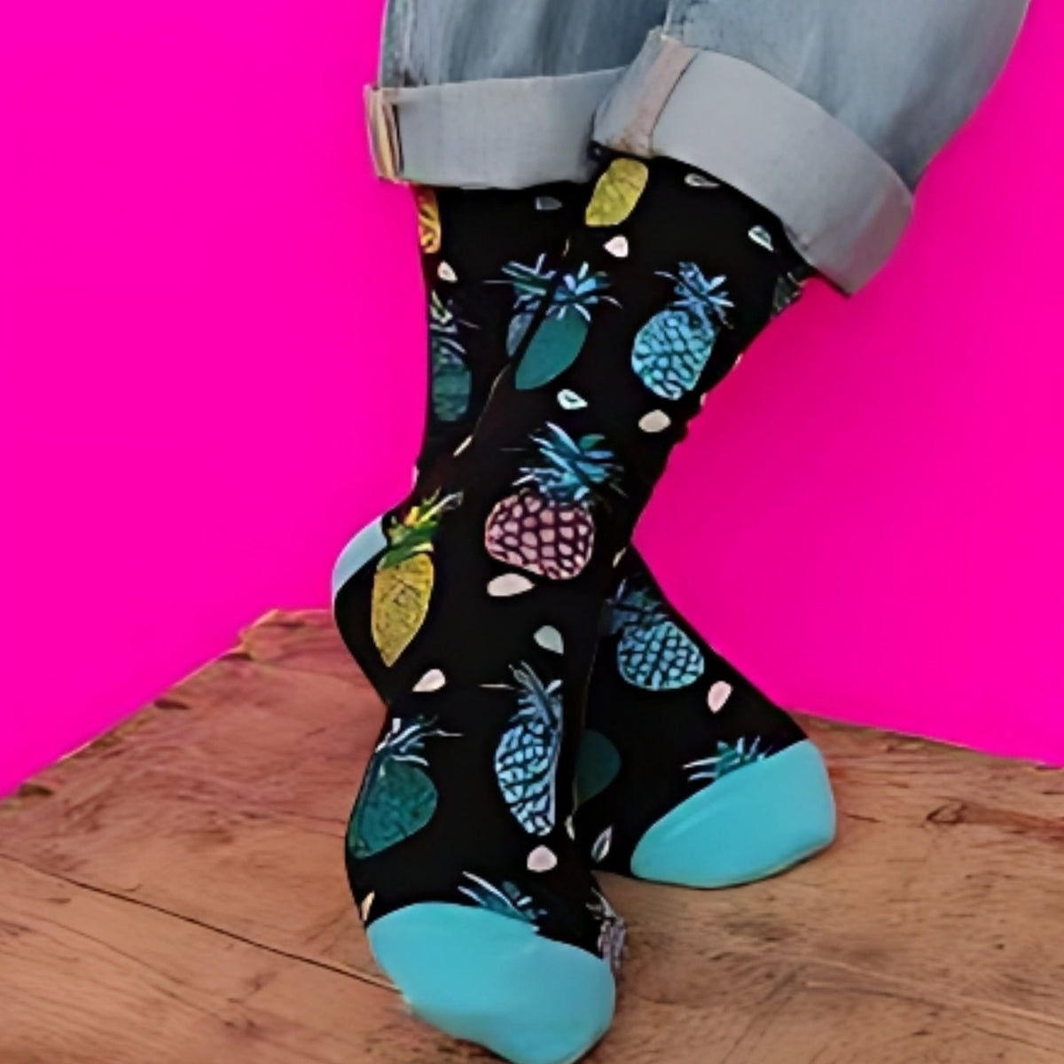 Pineapple Patterned Socks from the Sock Panda (Adult Large - Men's Shoe Sizes 8 - 12)