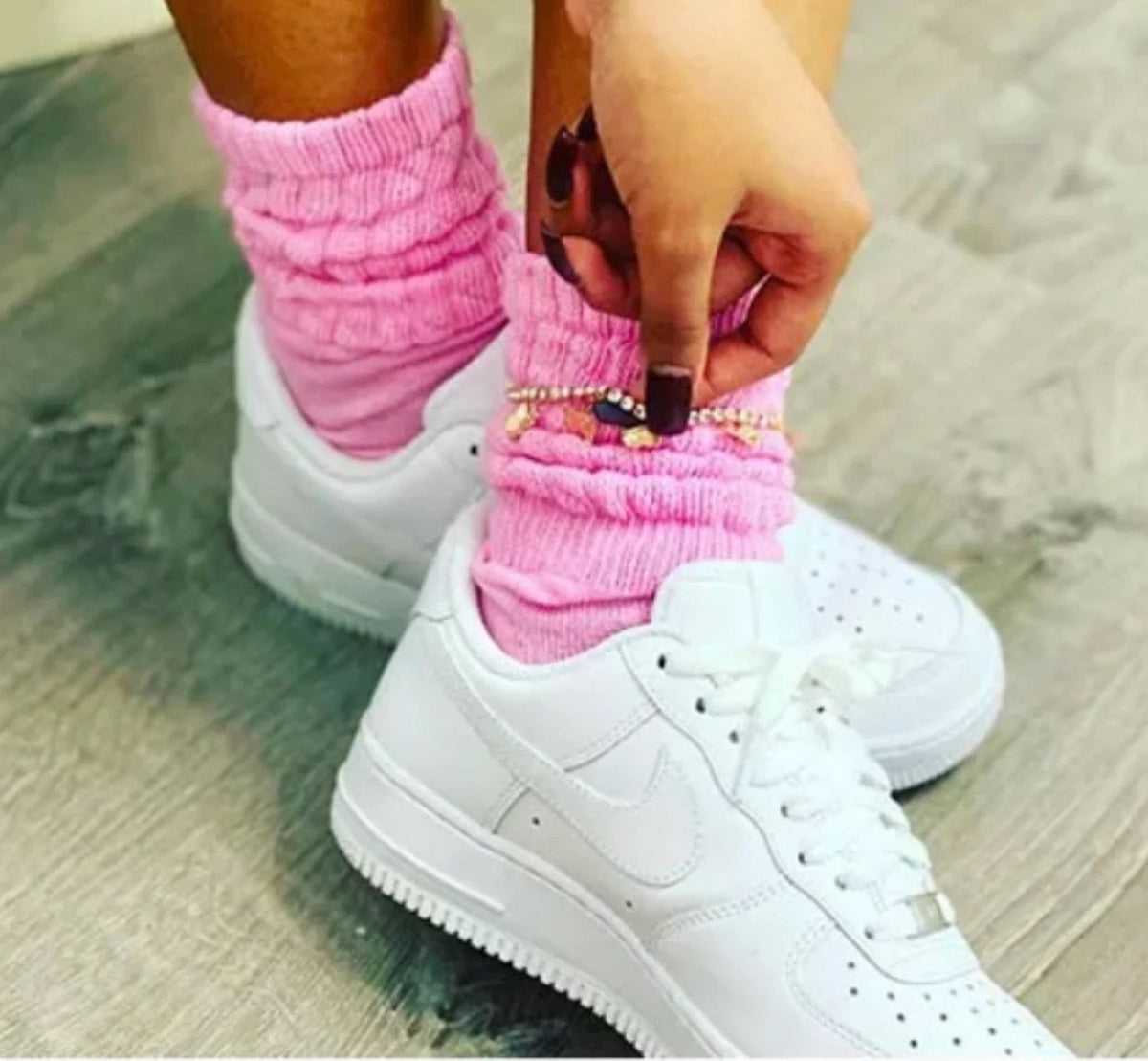 Pink Slouch Socks - Lightweight