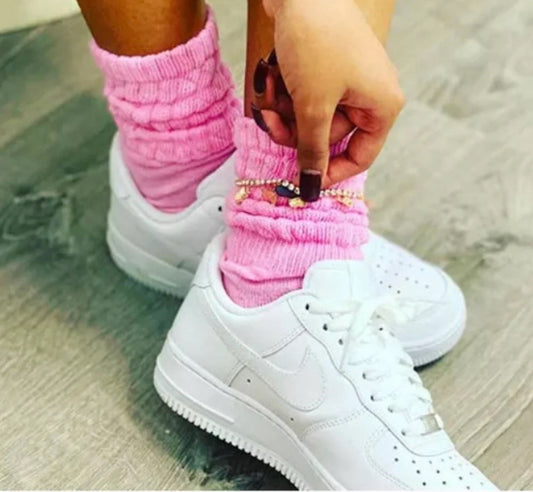 Pink Slouch Socks - Lightweight