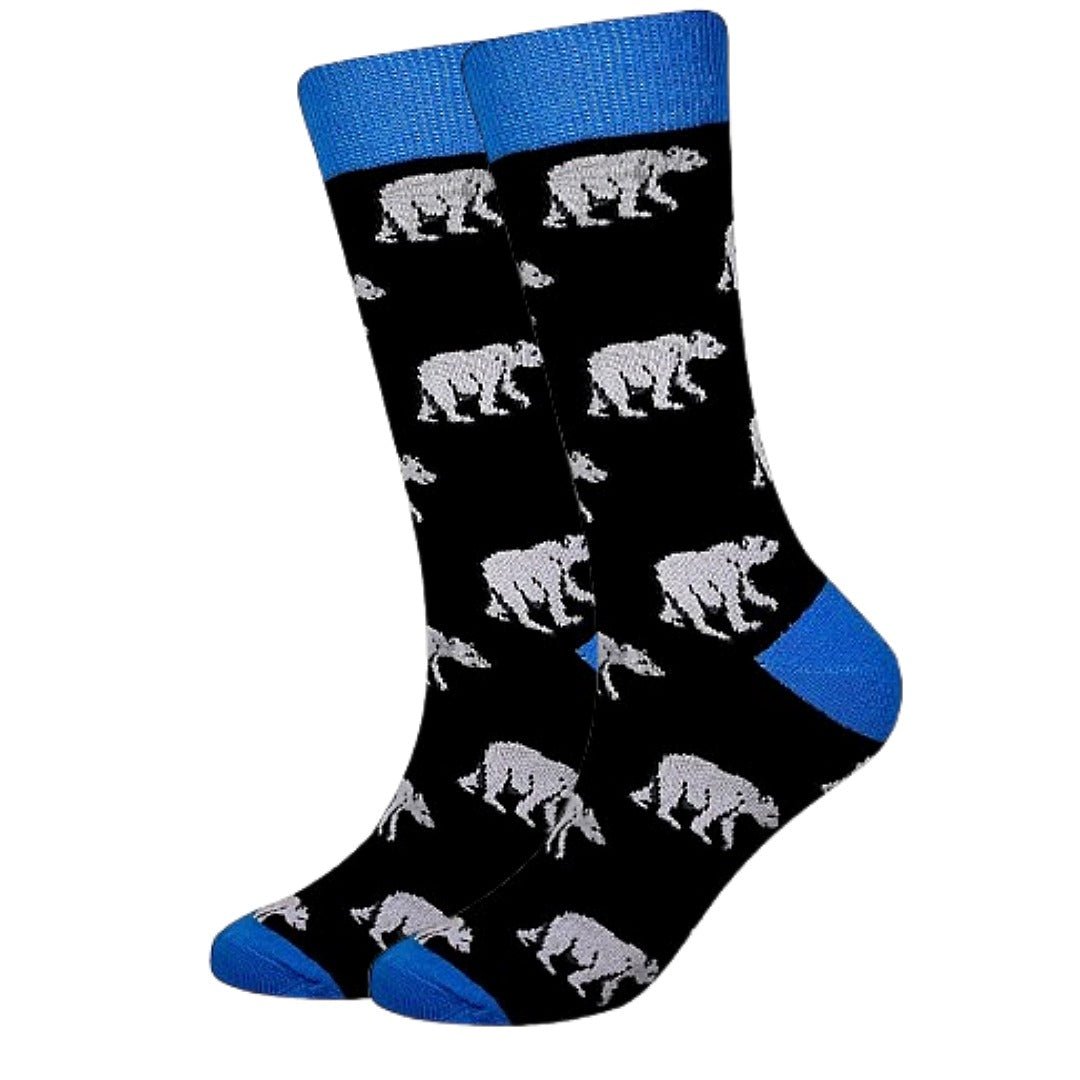 Polar Bear Pattern Socks the Sock Panda (Adult Large - Men's Shoe Sizes 8 - 12)