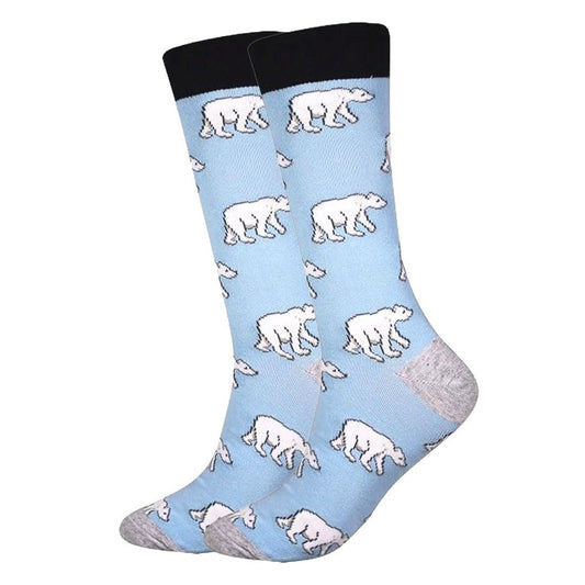 Polar Bear Pattern Socks the Sock Panda (Adult Large - Men's Shoe Sizes 8 - 12)