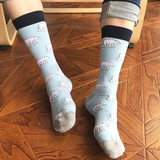 Polar Bear Pattern Socks the Sock Panda (Adult Large - Men's Shoe Sizes 8 - 12)