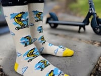 Banana Scooter Socks Video created with Grok
