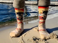 Vacationing Robot on the Beach Socks from the Sock Panda (Adult Large) Video