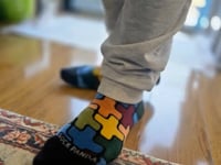 Colorful Puzzle Pattern Socks from the Sock Panda (Adult Large)
