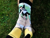 Sumo Man Tossing Business Office Man from Cubicle Socks - Sock Panda Video