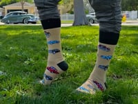 Classic Cars Socks from the Sock Panda (Adult Large - Men's Shoe Sizes 8-12) Video