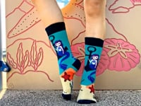 Mermaid Sitting on an Anchor Socks (Adult Medium - Women's Shoe Sizes 5-10) Video