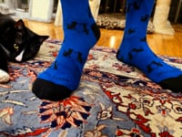 Sock Panda Cat Silhouette Pattern Socks from the (Adult Large) from the Sock Panda