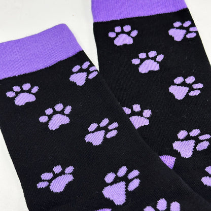 Purple Paw Print Dog Lover Socks from the Sock Panda (Adult Medium)