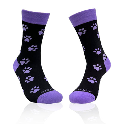Purple Paw Print Dog Lover Socks from the Sock Panda (Adult Medium)