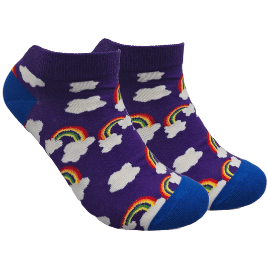 Purple Rainbow Ankle Socks from the Sock Panda (Adult Medium - Women's Shoe Sizes 5 - 10)