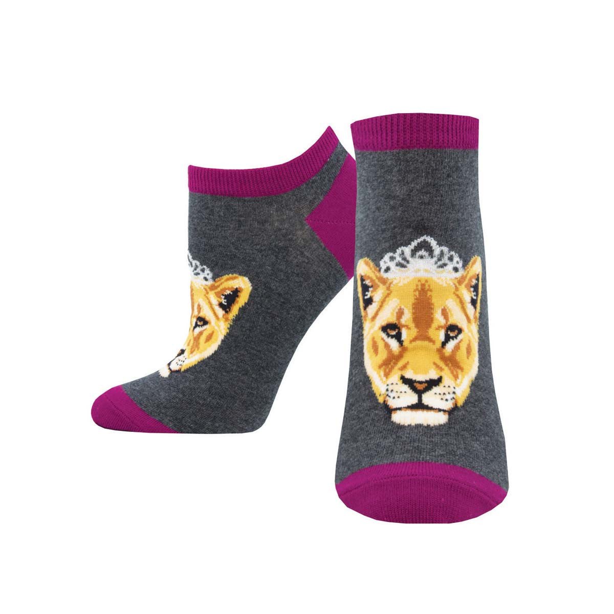 Queen of the Pride Lion Socks Ankle Socks (Adult Medium - Women's Shoe Sizes 5 - 10)