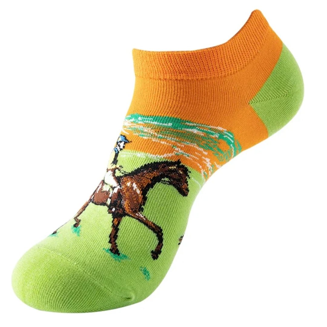 Race Horse Degas Famous Art Ankle Socks