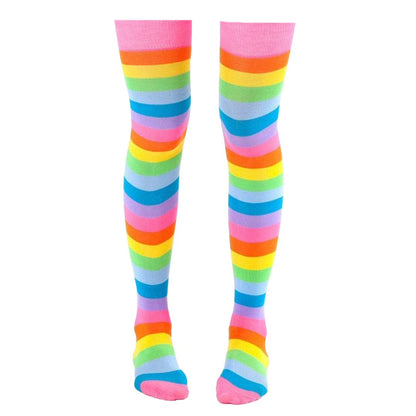 Rainbow Stripe Pattern Socks from the Sock Panda (Thigh High) - 3 Pack