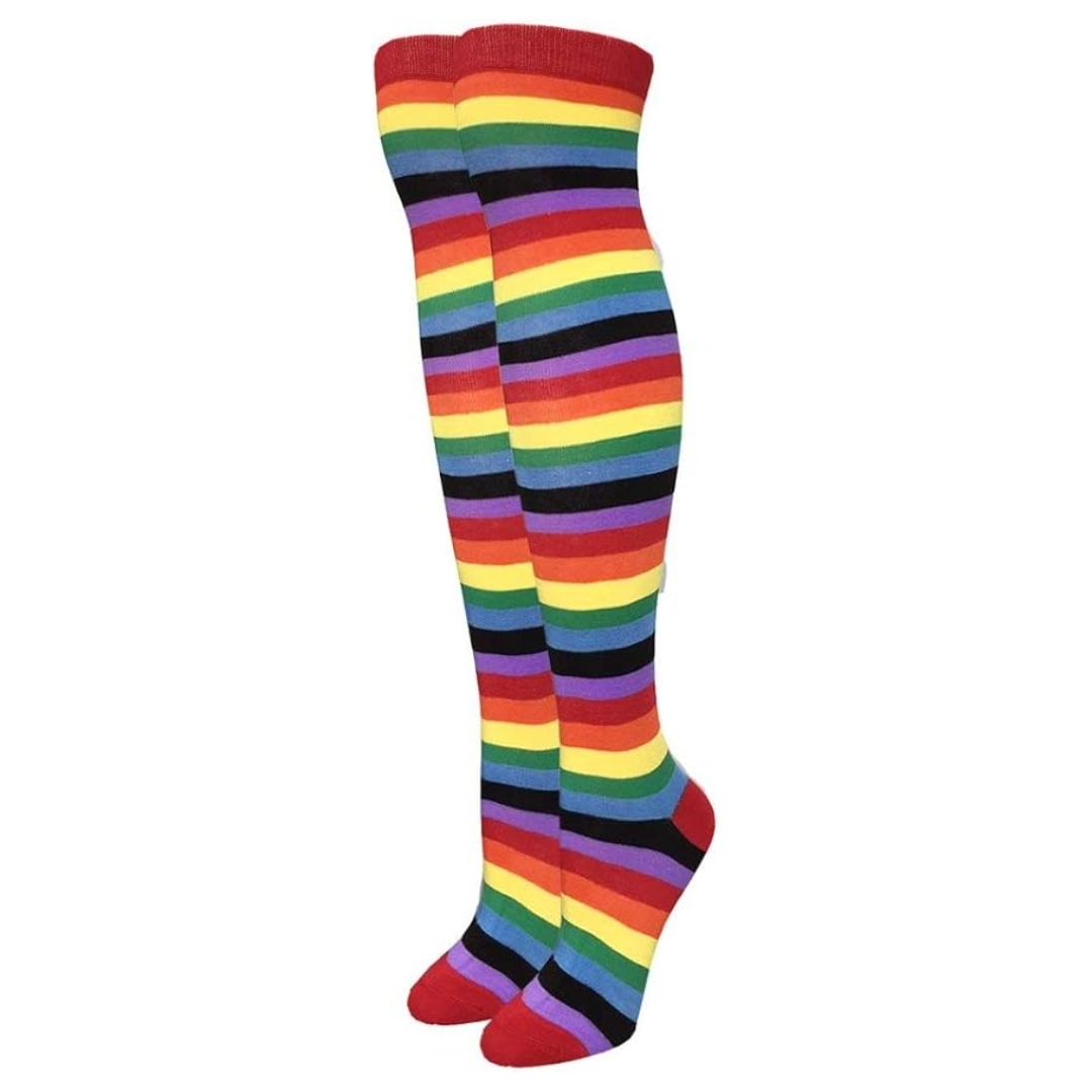 Rainbow Stripe Pattern Socks from the Sock Panda (Thigh High) - 3 Pack