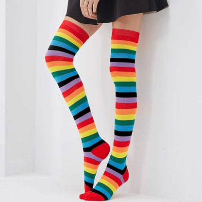 Rainbow Stripe Pattern Socks from the Sock Panda (Thigh High)