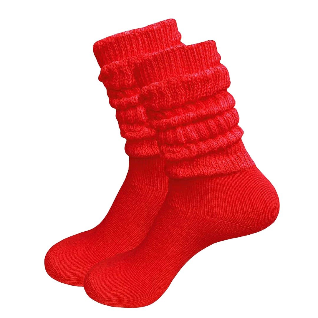 Red Slouch Socks (Adult Medium) - Heavyweight