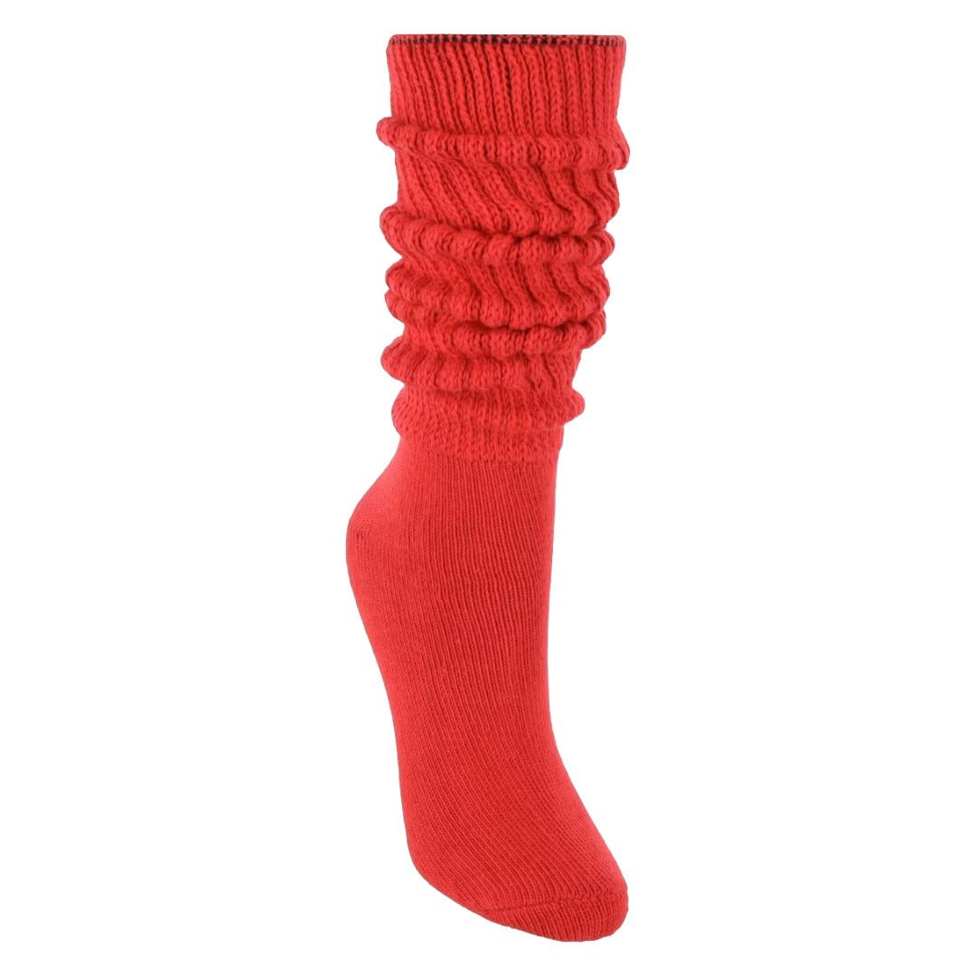 Red Slouch Socks (Adult Medium) - Heavyweight