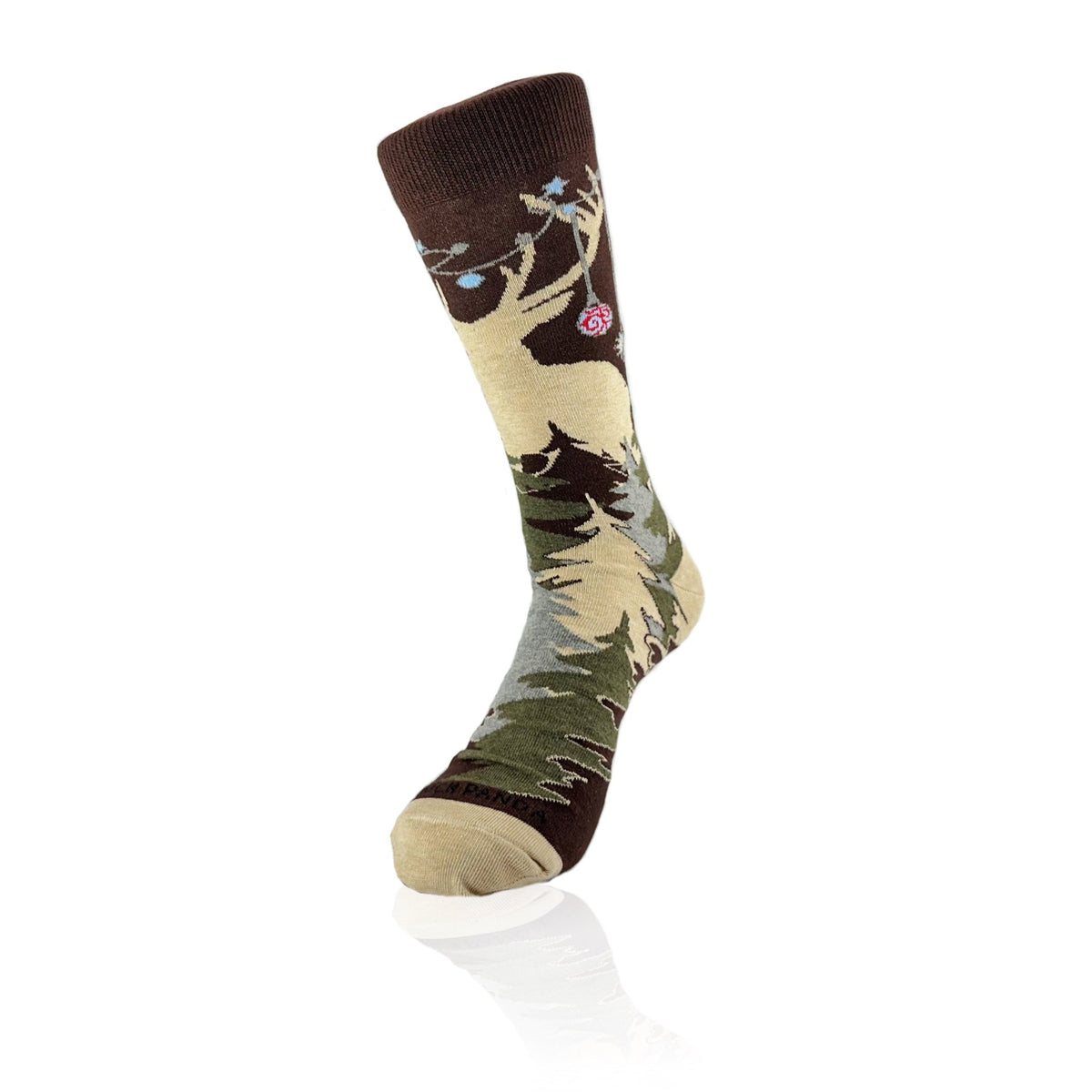 Reindeer in the Mountains Holiday Socks from the Sock Panda (Adult Large)