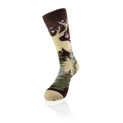 Reindeer in the Mountains Holiday Socks from the Sock Panda (Adult Large)