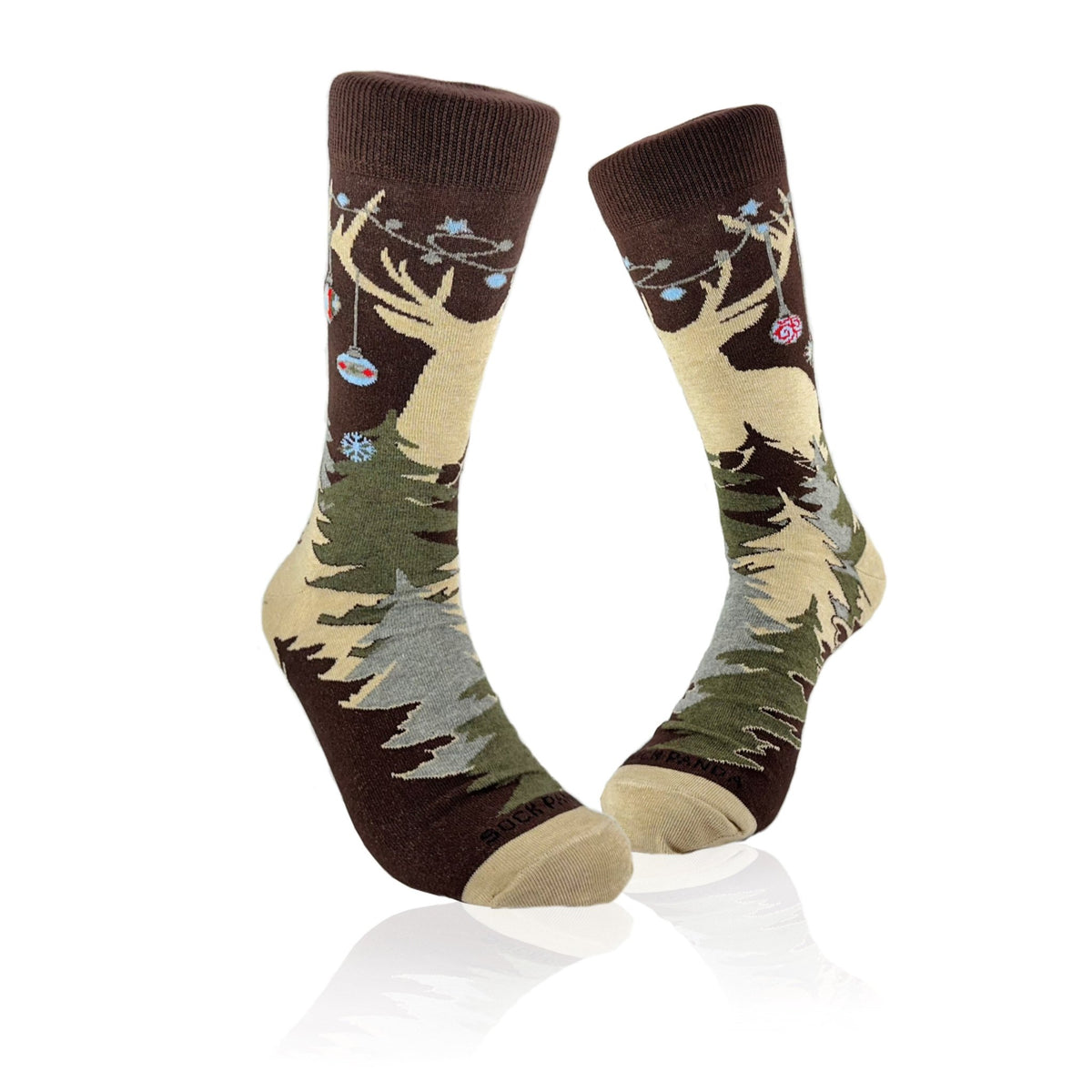 Reindeer in the Mountains Holiday Socks from the Sock Panda (Adult Large)