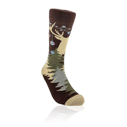 Reindeer in the Mountains Holiday Socks from the Sock Panda (Adult Large)