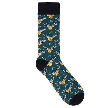 Reindeer Pattern Socks the Sock Panda (Adult Large - Men's Shoe Sizes 8 - 12)