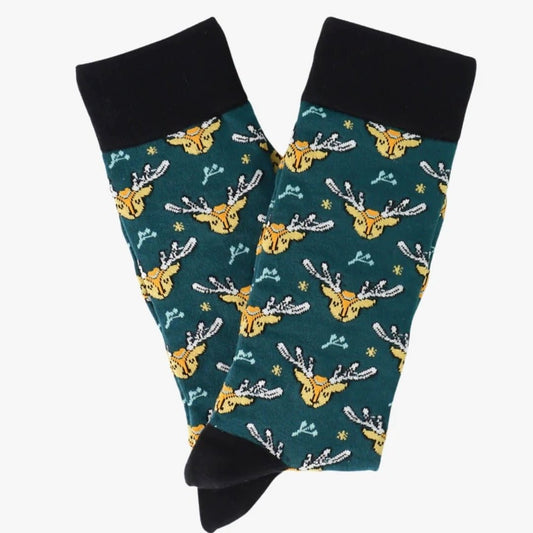 Reindeer Pattern Socks the Sock Panda (Adult Large - Men's Shoe Sizes 8 - 12)