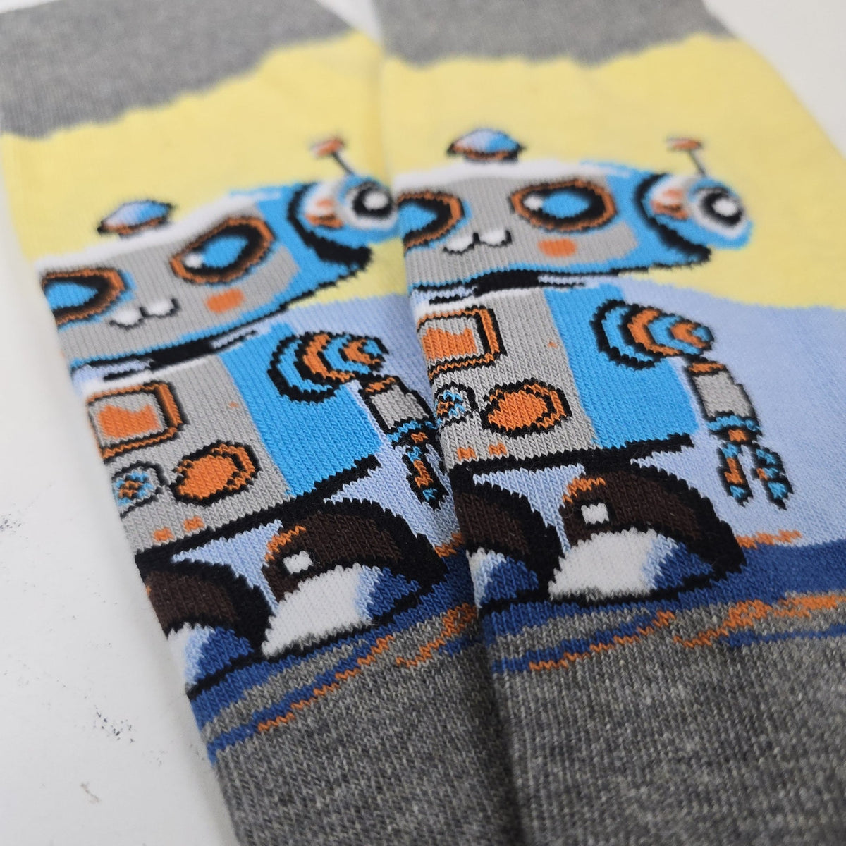 Robot Artist Socks from the Sock Panda (Adult Large - Men's Shoe Sizes 8 - 12)