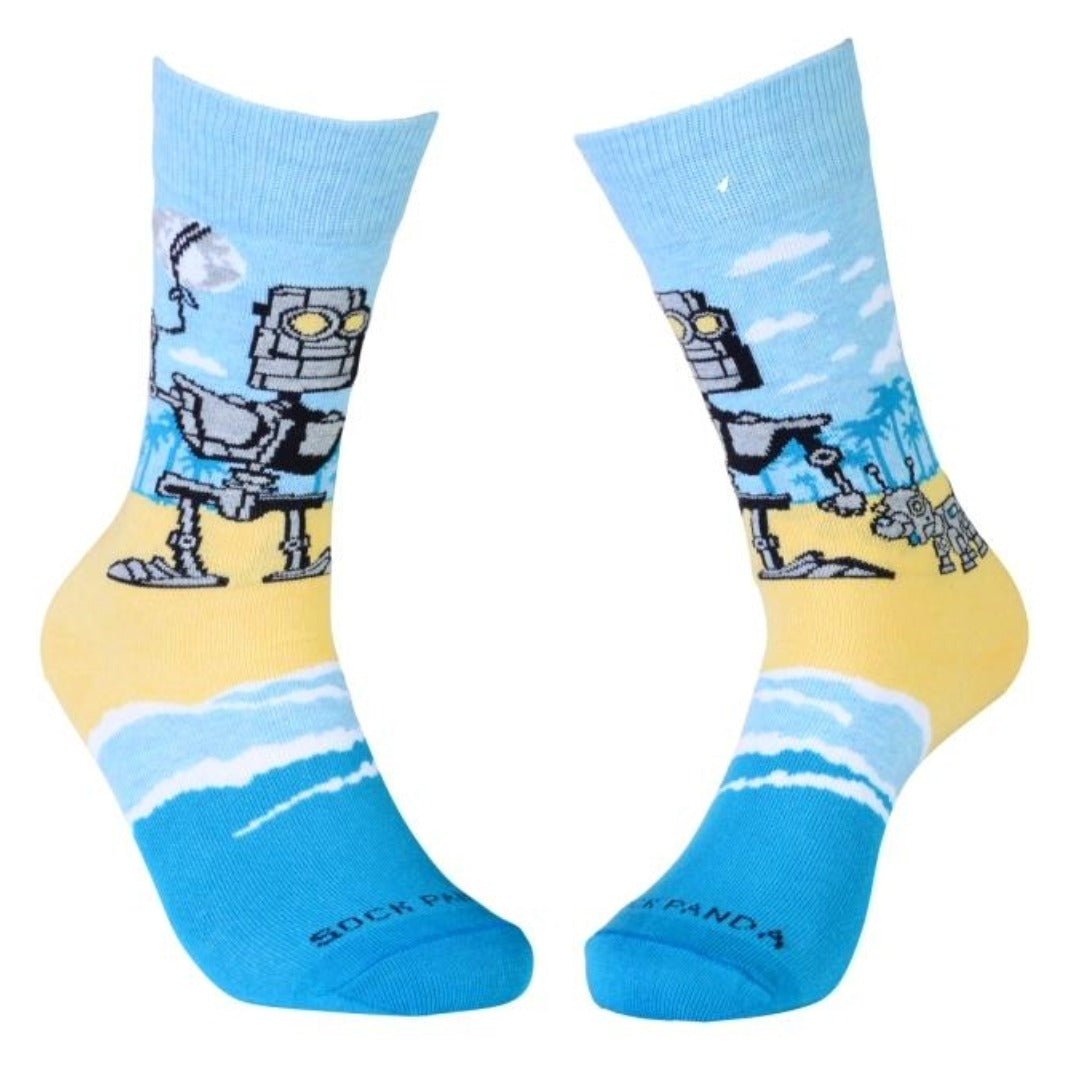 Robot Family Socks from the Sock Panda (Adult Small)