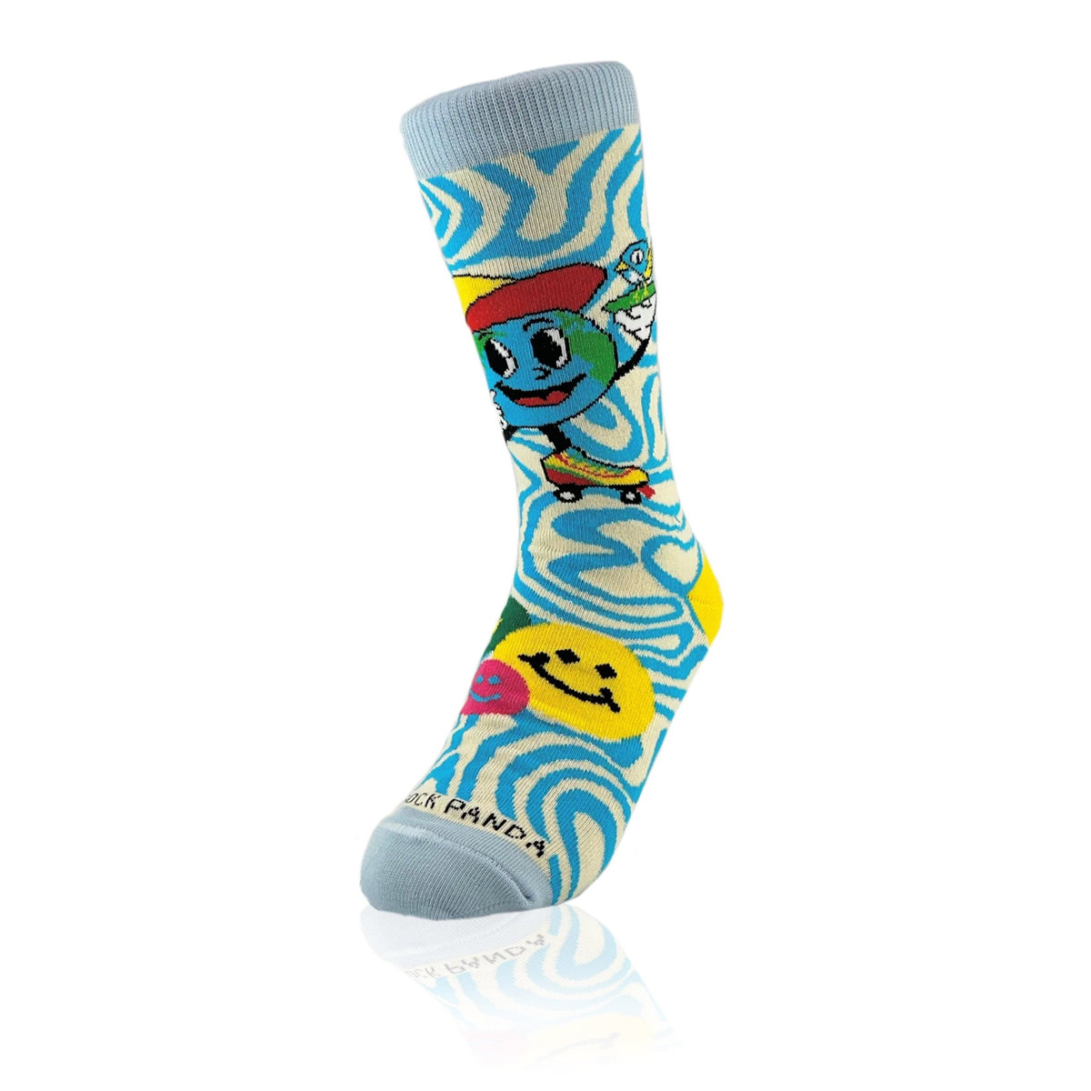 Roller Skate Earth Socks from the Sock Panda (Adult Small)