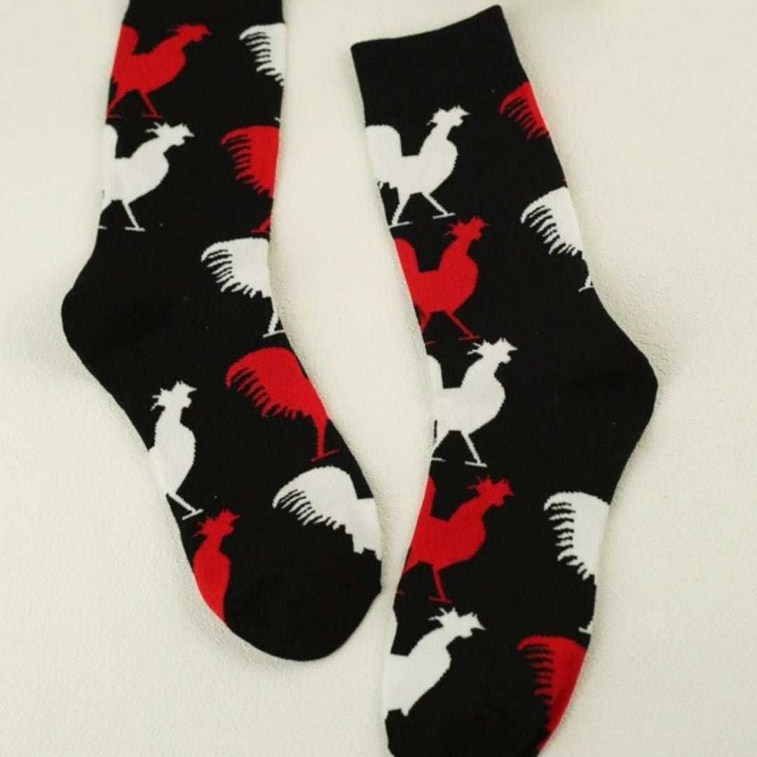 Rooster Pattern Socks from the Sock Panda (Adult Medium - Women's Shoe Sizes 5 - 10)