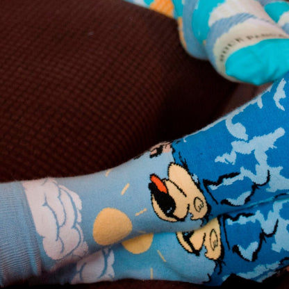 Rubber Duck Swimming Over a Waterfall Socks