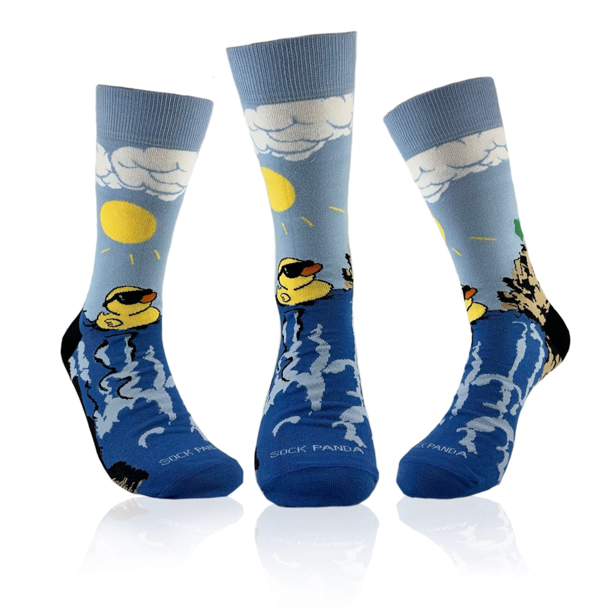 Rubber Duck Swimming Over a Waterfall Socks